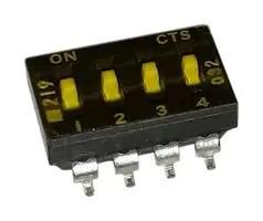 DIP SWITCH, 0.1A, 50VDC, 4POS, SMD 219-4MSTR