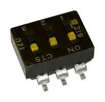 DIP SWITCH, 0.1A, 50VDC, 3POS, SMD 219-3LPSTR