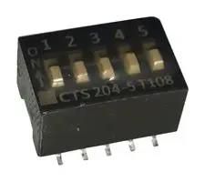 DIP SWITCH, 0.1A, 50VDC, 5POS, SMD 204-5ST