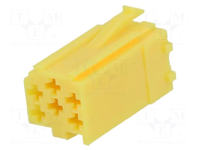 Connector housing; plug; mini ISO; PIN: 6; yellow 4CARMEDIA 331441-1