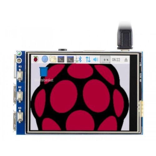 Touch screen - resistive LCD TFT 3.2'' 320x240px for Raspberry Pi 4B/3B+/3B - SPI GPIO DNG-16725 5904422326425