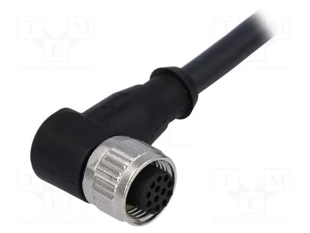 Connector: M12; plug; female; PIN: 12; angled 90°; cables; 5m HARTING 21348700C78050
