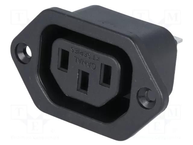 Connector: AC supply; socket; female; 10A; 250VAC; C13 (F) CANAL ELECTRONIC 2108CQ
