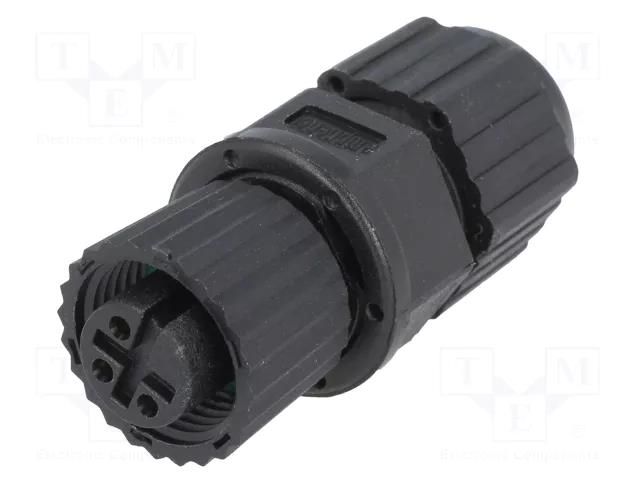 Connector: M12; plug; PIN: 3; female; 250V; straight; IP67,IP68; 4A AMPHENOL LTW 12P-03BFFA-SL8001