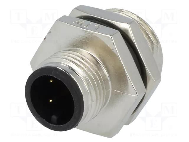 Connector: M12; socket; PIN: 3; male; 250V; IP68,IP69K; soldering AMPHENOL LTW 12-03PMMS-SH8001