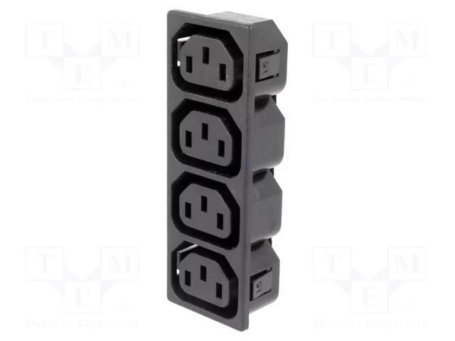 Connector: AC supply; splitter; 10A; 250VAC; C13 (F); IEC 60320 SCHURTER 0909.0021