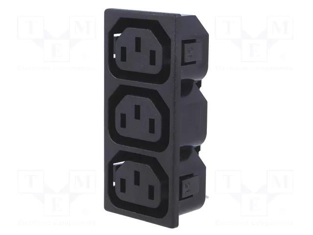 Connector: AC supply; splitter; 10A; 250VAC; C13 (F); IEC 60320 SCHURTER 0909.0011
