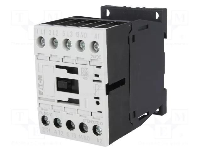 Contactor: 3-pole; NO x3; Auxiliary contacts: NO; 24VDC; 9A; DILM9 EATON ELECTRIC DILM9-10-24VDC