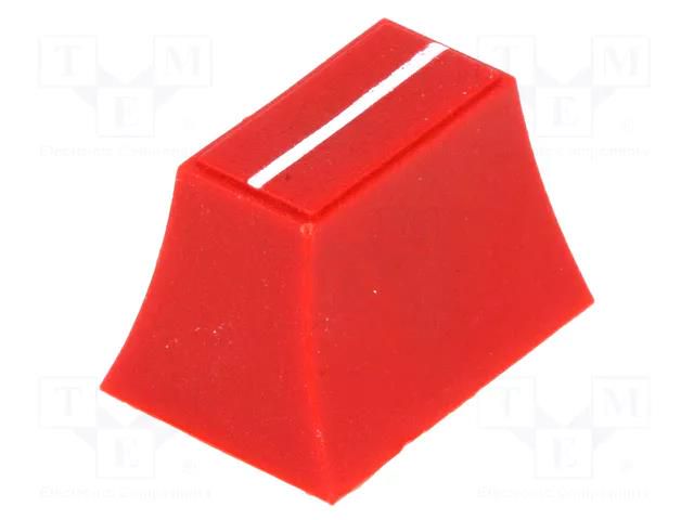 Knob; slider; red; 20x14x13mm; Width shaft 3/4mm; plastic CLIFF CS2/4-RED