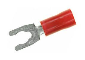 CRIMP TERMINAL, FORK, #8, 16AWG, RED 52930