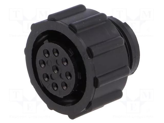 Connector: circular; plug; female; PIN: 9; w/o contacts; for cable TE Connectivity CPC-206485-1