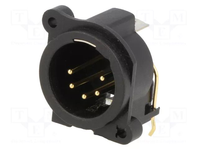 Connector: XLR; socket; male; 5A; PIN: 5; angled 90°; THT; black CLIFF CP300255