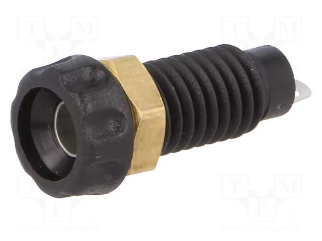 Connector: 4mm banana; socket; 10A; 60VDC; 23mm; black CLIFF CL1450