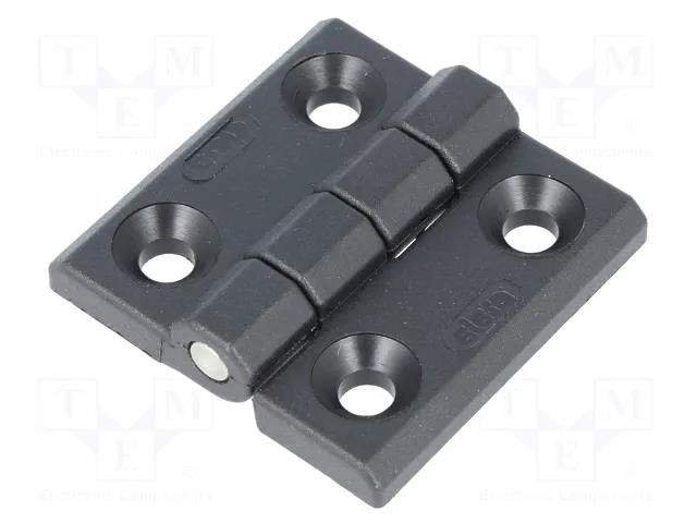 Hinge; Width: 50mm; technopolymer PA; black; H: 50mm ELESA+GANTER CFM.50SH-6