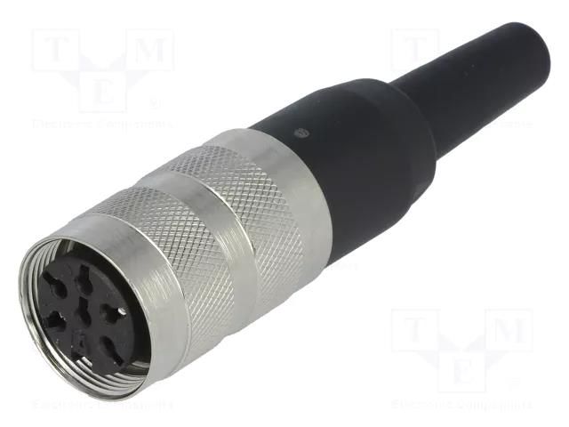 Connector: M16; plug; female; soldering; for cable; PIN: 6; 5A; 300V AMPHENOL C091-T3401-001