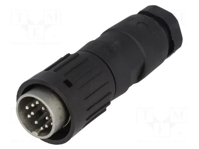 Connector: DIN; plug; male; PIN: 12; straight; for cable; soldering AMPHENOL C091-3624-502