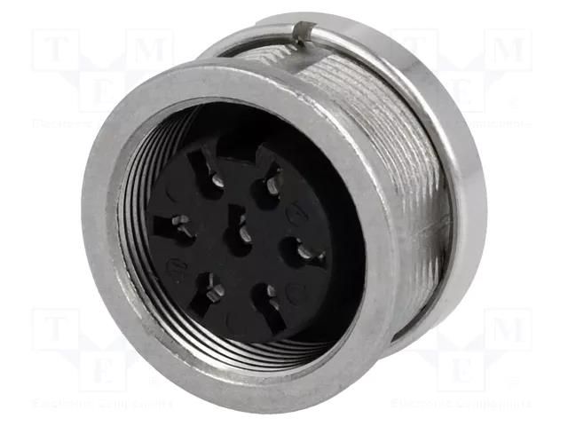 Connector: M16; socket; female; PIN: 7; 5A; 100V; C091D; soldering AMPHENOL C091-31N0071002