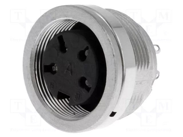 Connector: M16; socket; female; PIN: 4; 5A; 300V; C091D; soldering AMPHENOL C091-31N0041002