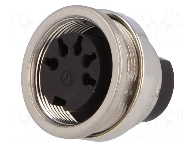 Connector: M16; socket; female; PIN: 5; 100V; C091D; IP65,IP67; 180° AMPHENOL C091-11N1050002
