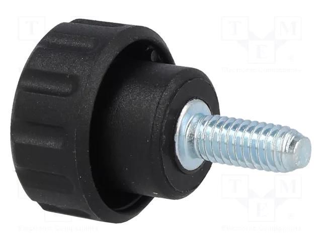 Knob; Ø: 16mm; Ext.thread: M4; 10mm; H: 13mm; polyamide; knurled ELESA+GANTER BT.16P-M4X10