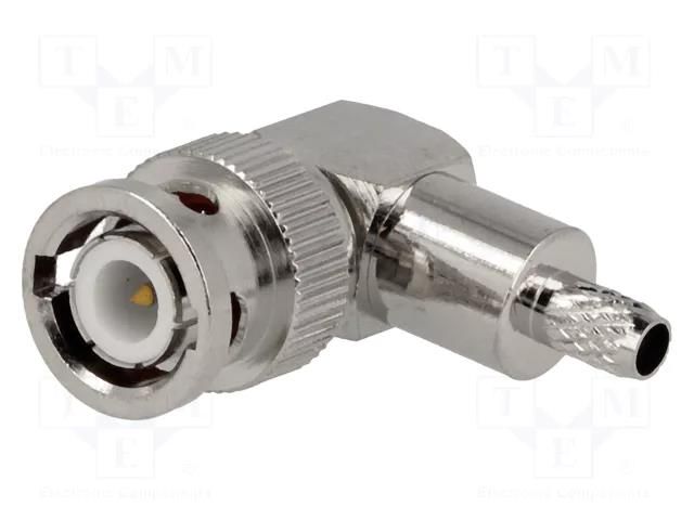 Connector: BNC; plug; male; angled 90°; RG58; crimped; for cable YIZN Jiangsu Tengyu Electronics co. BNC-212