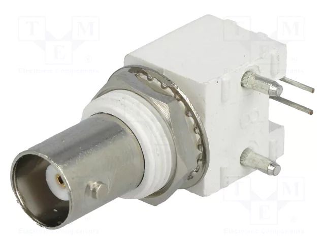 Connector: BNC; socket; female; insulated; angled 90°; 50Ω; THT NINIGI BNC-123