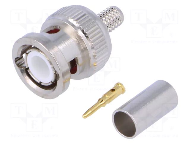 Connector: BNC; plug; male; straight; 50Ω; Ømax: 5mm; crimped NINIGI BNC-104