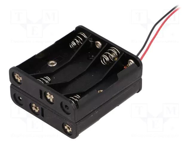 Holder; AAA,R3; Batt.no: 8; cables; 150mm; black COMF BH-483A