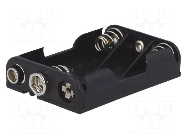 Holder; AAA,R3; Batt.no: 3; 6F22 type; black COMF BH-431-1B