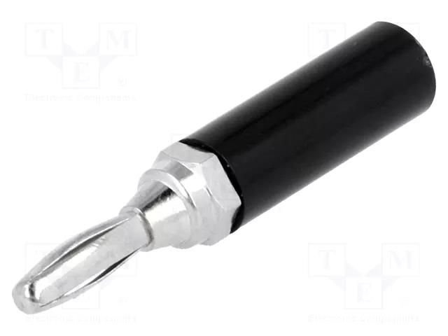 Connector: 4mm banana; plug; 60VDC; black; non-insulated; on cable AXIOMET BC-001/B