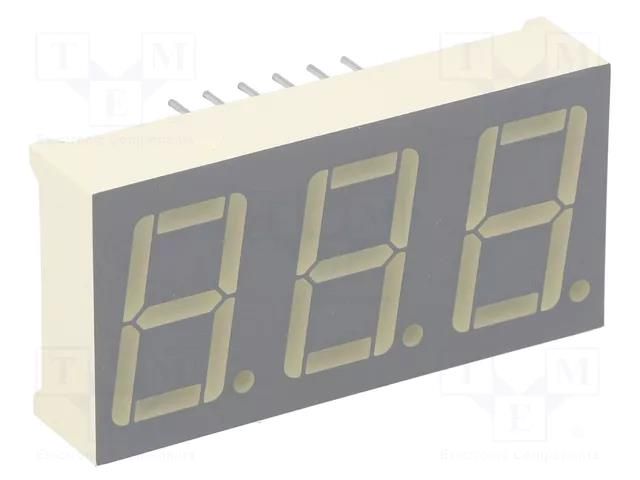 Display: LED; 7-segment; 14.2mm; 0.56"; No.char: 3; green; 3÷10.5mcd KINGBRIGHT ELECTRONIC BA56-12GWA