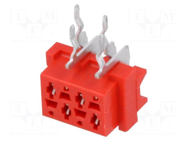 Micro-MaTch; socket; female; PIN: 4; THT; on PCBs; 2x2; angled 90° TE Connectivity AMP-7-215460-4