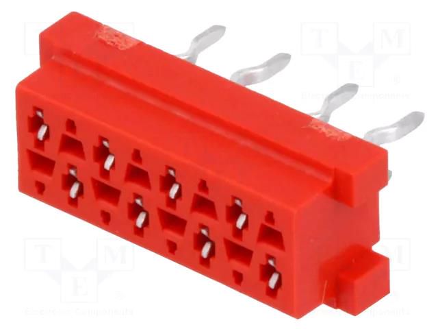Connector: Micro-MaTch; socket; female; PIN: 8; straight; THT; 2x4 TE Connectivity AMP-7-215079-8