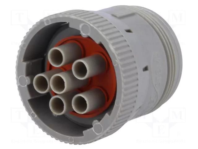 Connector: wire-wire; terminals, size 12; plug; female; AHD; PIN: 6 AMPHENOL AHD16-6-12SB010