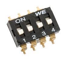 DIP SWITCH, 0.025A, 24VDC, 4 POS, SMD 418121270804