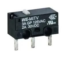 MICROSWITCH, SPST, 2A, 30VDC, 80GF, THT 463093370402