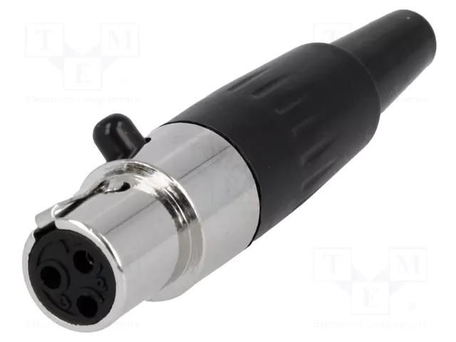 Connector: XLR mini; plug; female; PIN: 3; for cable; soldering; 5A AMPHENOL AG3F