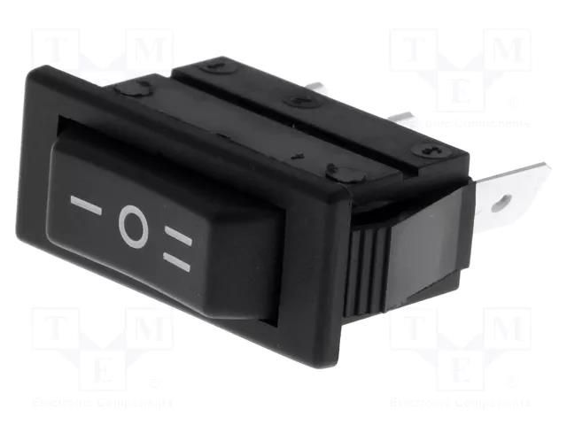 ROCKER; SP3T; Pos: 3; ON-OFF-ON; 16A/250VAC; 20A/28VDC; black; none BULGIN AE-C1520ALAAF