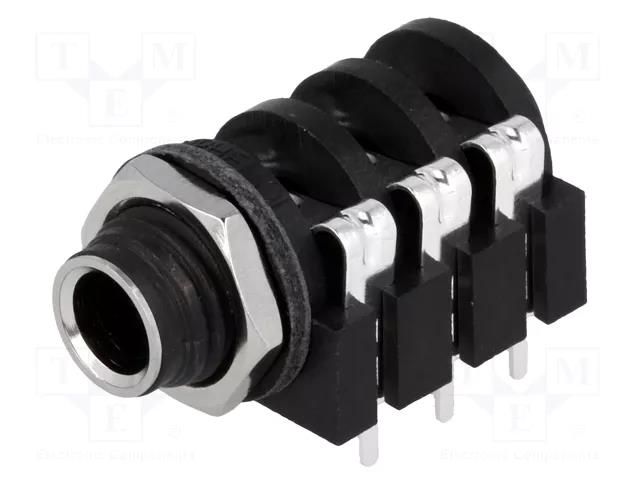 Connector: Jack 6,3mm; socket; female; stereo,with double switch AMPHENOL ACJS-MH