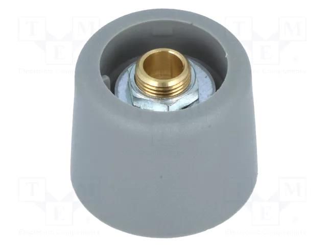 Knob; without pointer; polyamide; Øshaft: 6.35mm; Ø20x16mm; grey OKW A3120638