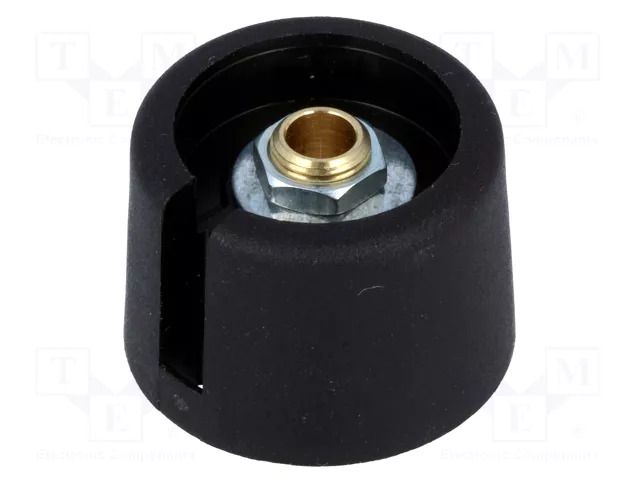 Knob; with pointer; polyamide; Øshaft: 4mm; Ø23x16mm; black OKW A3023049