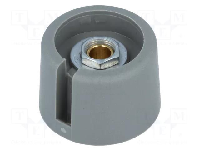 Knob; with pointer; polyamide; Øshaft: 4mm; Ø23x16mm; grey OKW A3023048