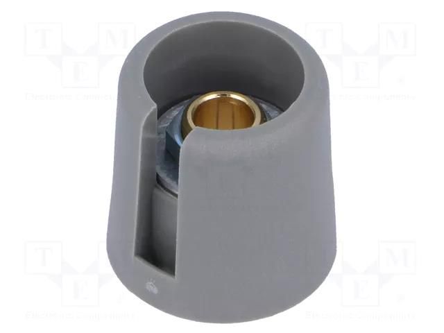 Knob; with pointer; polyamide; Øshaft: 6.35mm; Ø16x16mm; grey OKW A3016638