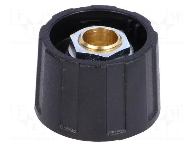 Knob; without pointer; ABS; Øshaft: 6mm; Ø23x15.5mm; black; A2523 OKW A2523630