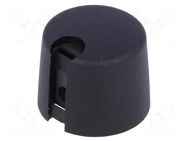 Knob; with pointer; plastic; Øshaft: 6.35mm; Ø20x16mm; black; A10 OKW A1020639