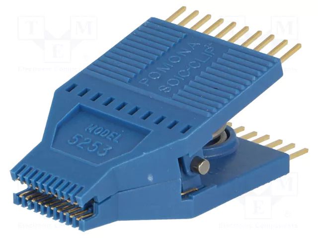 Test clip; blue; gold-plated; SO20,SOIC20,SOJ20 POMONA POM-5253