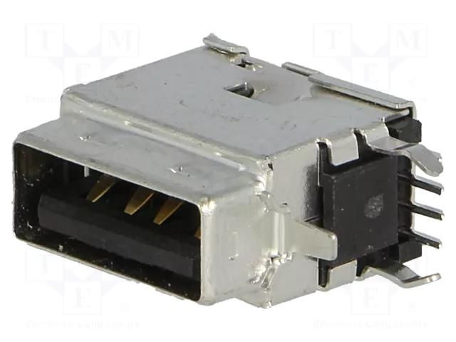 Connector: USB A; socket; on PCBs; THT; PIN: 4; side,angled 90° MOLEX MX-89485-8000