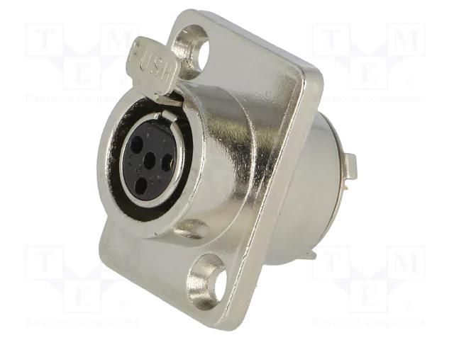 Connector: XLR mini; socket; female; PIN: 4; soldering NINIGI MXLR-4G-C