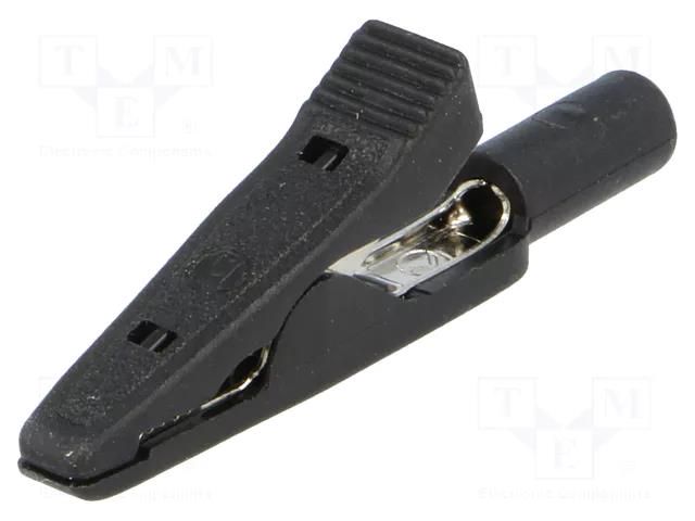 Crocodile clip; 15A; 60VDC; black; Grip capac: max.4mm; MA 1 HIRSCHMANN T&M MA1SW