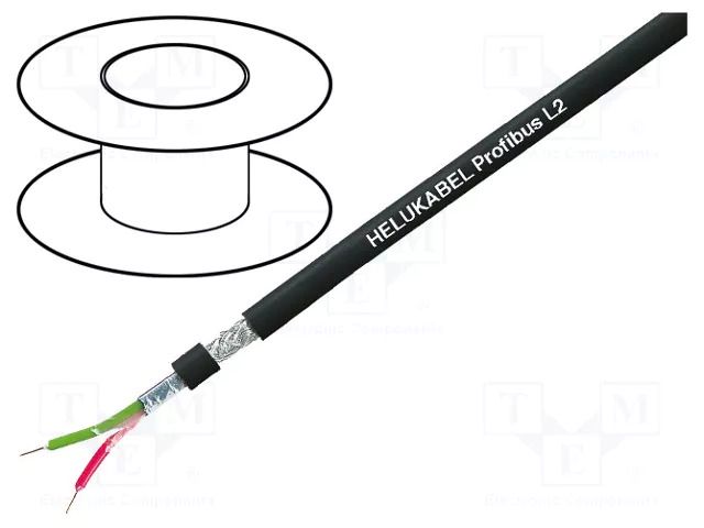 Wire; 1x2x22AWG; PROFIBUS,outdoor; wire; Cu; Insulation: PE; black HELUKABEL PROFIBUS-L2-OUT